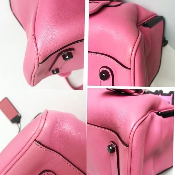 Coach x Keith Haring Mailbox Bag PINK Limited Edition Kisslock Shoulder Bag HTF - Picture 13 of 14